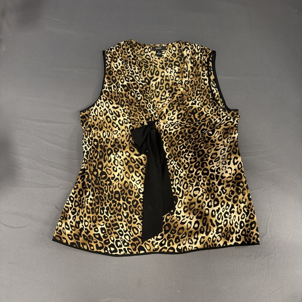 Alfani leopard-print sleeveless V-neck top Size 16